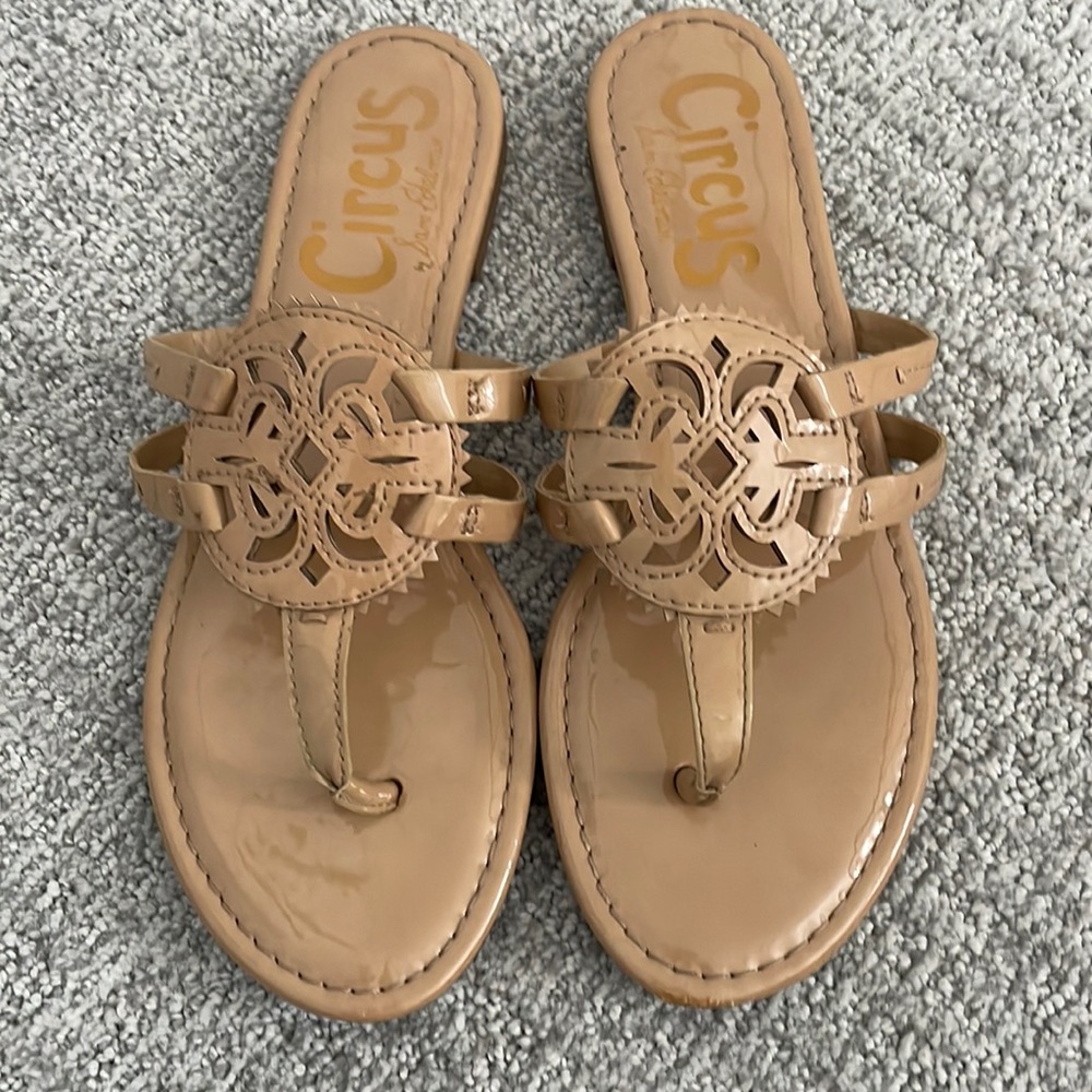 Circus by Sam Edelman Nude Patent Sandals- 8